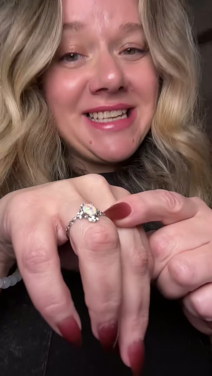 Sterling silver opal ring