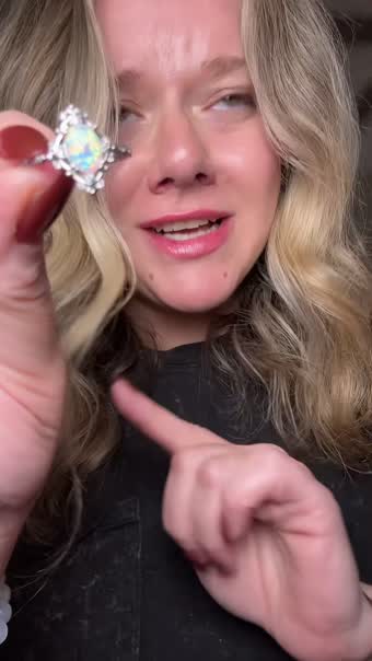 Sterling silver opal ring